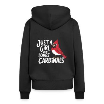 Cardinal Rouge Cardinal Vogel Rouge Cardinal - Sweat à capuche Premium bio Femme - noir - Dos - Julia (174cm)