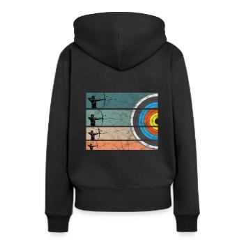 Tir à l’arc Arc Arc - Sweat à capuche Premium bio Femme - noir - Dos - Julia (174cm)