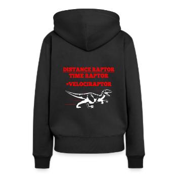 Distance Raptor Temps Raptor Vélociraptor Dino Phys - Sweat à capuche Premium bio Femme - noir - Dos - Julia (174cm)