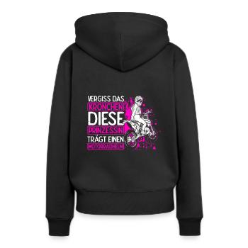 Bikerin Motorradfahrerin Kein Krönchen Geschenk Bi - Frauen Premium Bio Hoodie - Schwarz - Hinten - Julia (174cm)