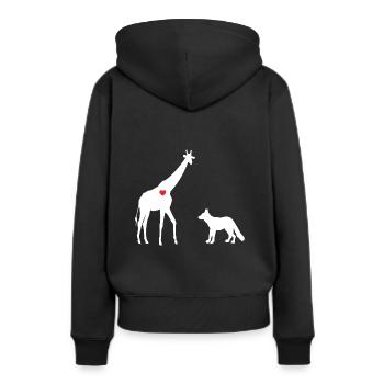 Giraffe Gewaltfreie Kommunikation - Frauen Premium Bio Hoodie - Schwarz - Hinten - Julia (174cm)