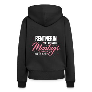 Rentnerin Ab Jetzt Auch Montags Gut gelaunt Ruhest - Frauen Premium Bio Hoodie - Schwarz - Hinten - Julia (174cm)