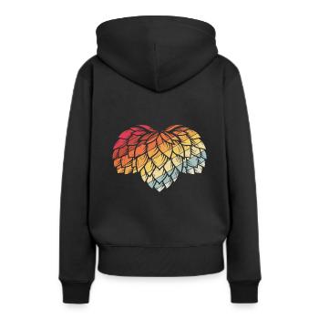 Hopfen Vintage Retro Craft Bier Design Kneipe Bier - Frauen Premium Bio Hoodie - Schwarz - Hinten - Julia (174cm)