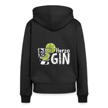 GIN HerzoGIN - Geschenk für Gin Liebhaberin Verkos - Frauen Premium Bio Hoodie - Schwarz - Hinten - Julia (174cm)