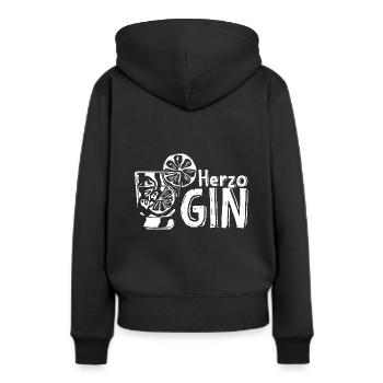 GIN HerzoGIN - Geschenk für Gin Liebhaberin Gin - Frauen Premium Bio Hoodie - Schwarz - Hinten - Julia (174cm)