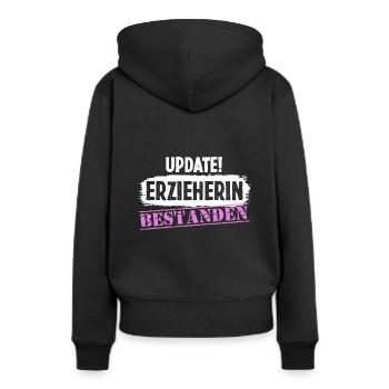 Erzieherin Prüfung bestanden seit Update - Frauen Premium Bio Hoodie - Schwarz - Hinten - Julia (174cm)