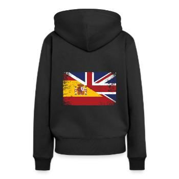 Inglaterra España Bandera Inglesa Gran Bretaña - Sweat à capuche Premium bio Femme - noir - Dos - Julia (174cm)