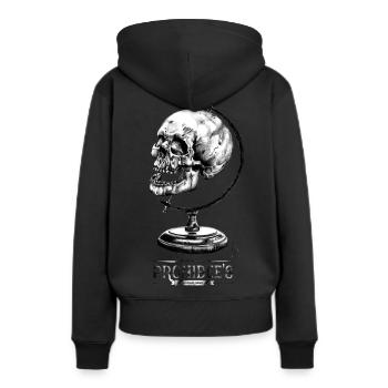 "Bipolar" - Frauen Premium Bio Hoodie - Schwarz - Hinten - Julia (174cm)