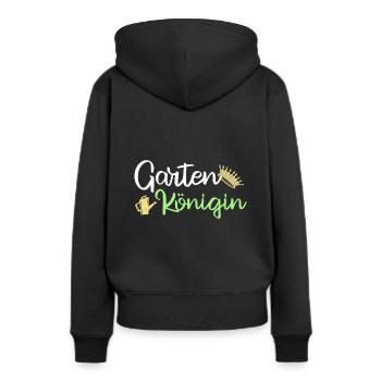 Garten Königin Gärtnerin Gießkanne - Frauen Premium Bio Hoodie - Schwarz - Hinten - Julia (174cm)