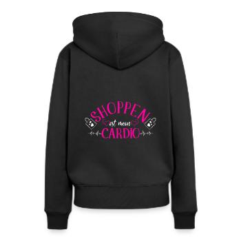 Shoppen Ist Mein Cardio! Shopper Spruch Shoppen Sh - Frauen Premium Bio Hoodie - Schwarz - Hinten - Julia (174cm)