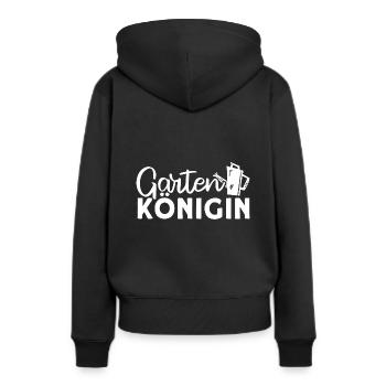 Garten Königin Gärtnerin Gießkanne - Frauen Premium Bio Hoodie - Schwarz - Hinten - Julia (174cm)