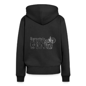 DermatoliGIN Dermatologie Studentin Gin Liebhaberi - Frauen Premium Bio Hoodie - Schwarz - Hinten - Julia (174cm)