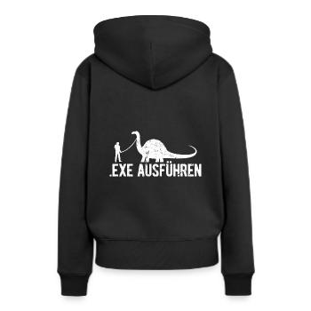 EXE Ausführen - Informatiker Geschenk für Compute - Frauen Premium Bio Hoodie - Schwarz - Hinten - Julia (174cm)