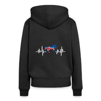 Islandpferde Herzschlag Isi Toelt Tölt Isländer Pf - Frauen Premium Bio Hoodie - Schwarz - Hinten - Julia (174cm)