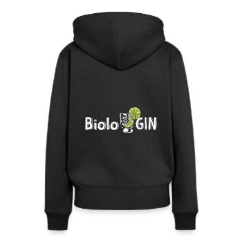 BioloGIN Gin Liebhaberin Gin Geschenkidee Gin - Frauen Premium Bio Hoodie - Schwarz - Hinten - Julia (174cm)