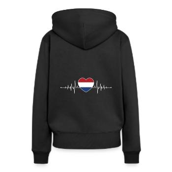 Niederlande Herzschlag Holland Flagge Holländer - Frauen Premium Bio Hoodie - Schwarz - Hinten - Julia (174cm)