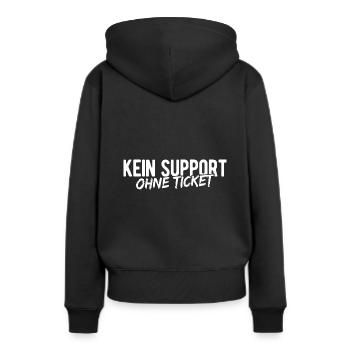 Kein Support Ohne Ticket - Kundenservice Programmi - Frauen Premium Bio Hoodie - Schwarz - Hinten - Julia (174cm)