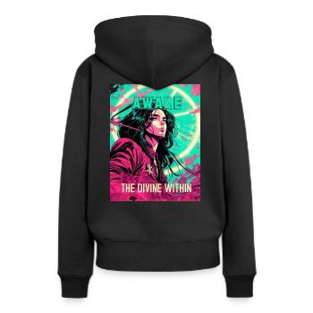 Awake The Divine Within - Women’s Premium Organic Hoodie - black - Back - Julia (174cm)