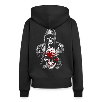 Démon squelette sanglant - Sweat à capuche Premium bio Femme - noir - Dos - Julia (174cm)