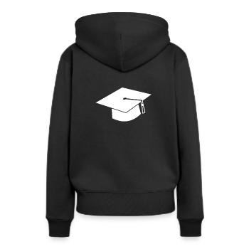 Étudiant - Sweat à capuche Premium bio Femme - noir - Dos - Julia (174cm)