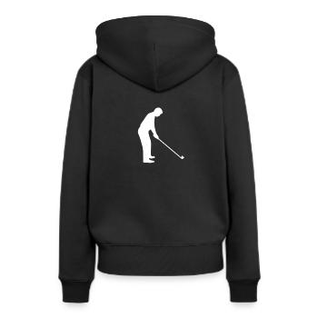 Golfspieler - Frauen Premium Bio Hoodie - Schwarz - Hinten - Julia (174cm)