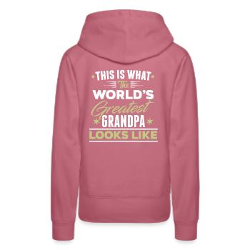 Best Grandpa Grandpa - Women’s Premium Organic Hoodie - mauve - Back - Isabella (175cm)