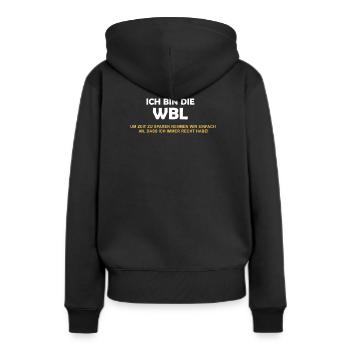 Wohnbereichsleitung WBL Recht Geschenk Pflege - Frauen Premium Bio Hoodie - Schwarz - Hinten - Julia (174cm)