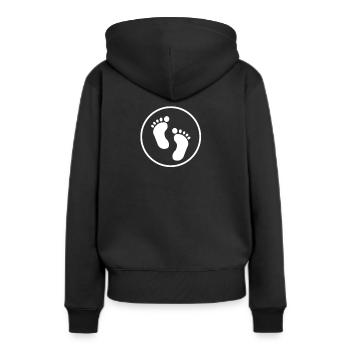 Concevez les pieds de bébé pieds enceintes vous-même - Sweat à capuche Premium bio Femme - noir - Dos - Julia (174cm)