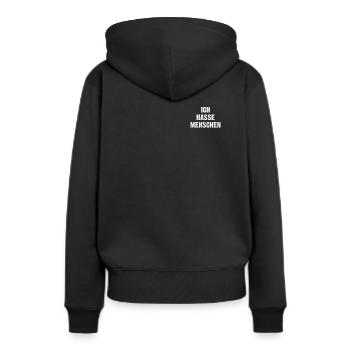 Ich Hassen Menschen - Frauen Premium Bio Hoodie - Schwarz - Hinten - Julia (174cm)
