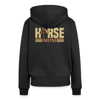 Horse Mom - Women’s Premium Organic Hoodie - black - Back - Julia (174cm)