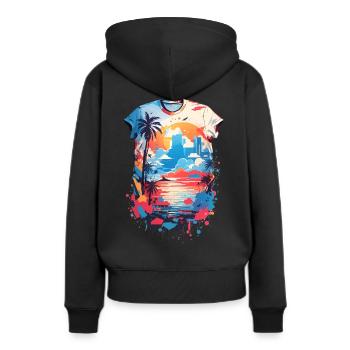 Chemise des Caraïbes - Sweat à capuche Premium bio Femme - noir - Dos - Julia (174cm)