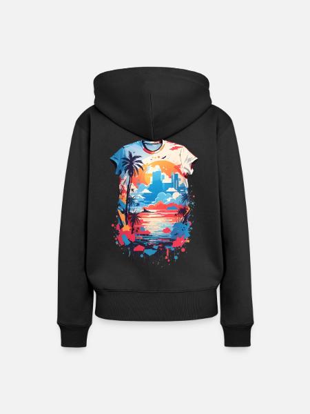 Karibik Shirt - Frauen Premium Bio Hoodie - Schwarz