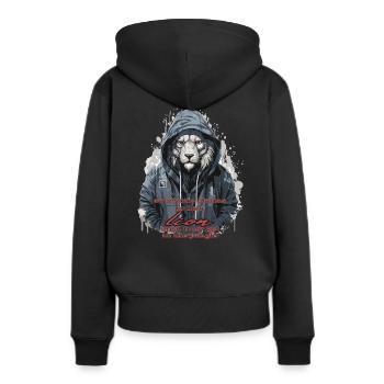 Lion Africa Cat - soyez un lion jungle - Sweat à capuche Premium bio Femme - noir - Dos - Julia (174cm)