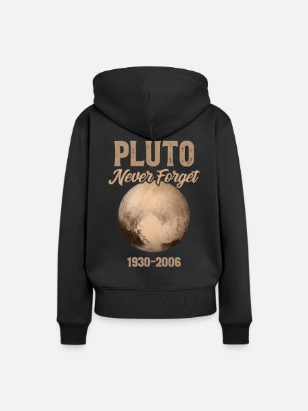 Pluto Never Forget - Frauen Premium Bio Hoodie - Schwarz