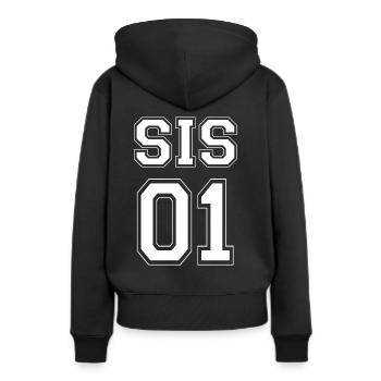 SIS 01 - White Edition - Frauen Premium Bio Hoodie - Schwarz - Hinten - Julia (174cm)
