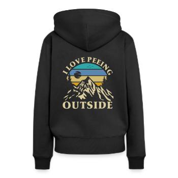 J’adore faire dehors - Sweat à capuche Premium bio Femme - noir - Dos - Julia (174cm)