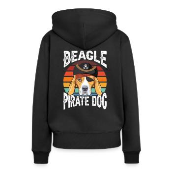 Beagle Pirate Dog - Frauen Premium Bio Hoodie - Schwarz - Hinten - Julia (174cm)