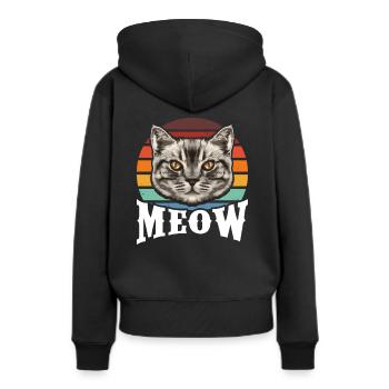 Miaou - Sweat à capuche Premium bio Femme - noir - Dos - Julia (174cm)