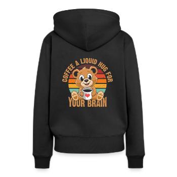 Café Une étreinte liquide pour votre cerveau - Sweat à capuche Premium bio Femme - noir - Dos - Julia (174cm)