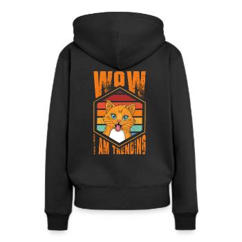 Wow, je suis tendance - Sweat à capuche Premium bio Femme - noir - Dos - Julia (174cm)