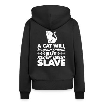 Un chat sera votre ami - Sweat à capuche Premium bio Femme - noir - Dos - Julia (174cm)