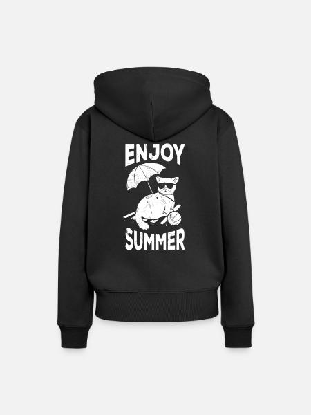 Genieß Den Sommer - Frauen Premium Bio Hoodie - Schwarz