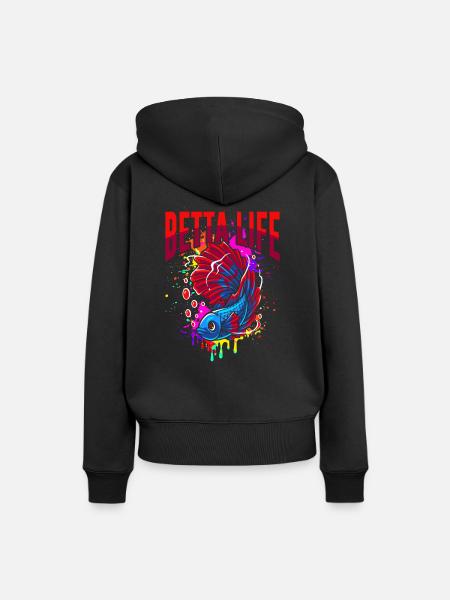 Betta-Leben - Frauen Premium Bio Hoodie - Schwarz