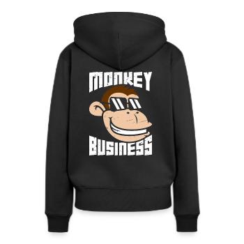 Unfug - Frauen Premium Bio Hoodie - Schwarz - Hinten - Julia (174cm)