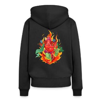M. Ganesha - Sweat à capuche Premium bio Femme - noir - Dos - Julia (174cm)