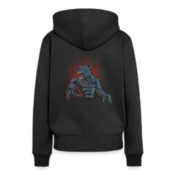 Werwolf - Frauen Premium Bio Hoodie - Schwarz - Hinten - Julia (174cm)