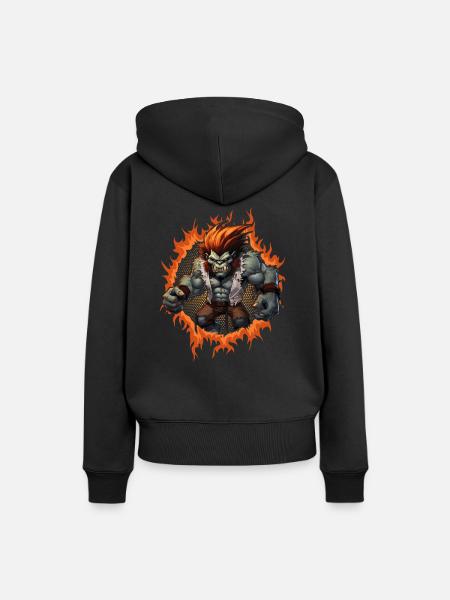 Zombie-Königsgorilla - Frauen Premium Bio Hoodie - Schwarz