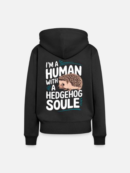 Igel Stachelig Tier Igel - Frauen Premium Bio Hoodie - Schwarz