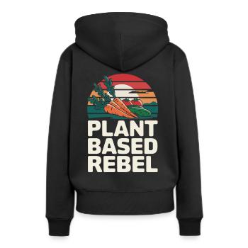 Végétarien Végétalien Végétarien Végétarien - Sweat à capuche Premium bio Femme - noir - Dos - Julia (174cm)