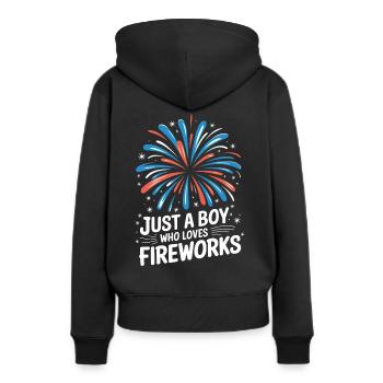 Pyrotechnie Feux d’artifice Pyrotechnie - Sweat à capuche Premium bio Femme - noir - Dos - Julia (174cm)